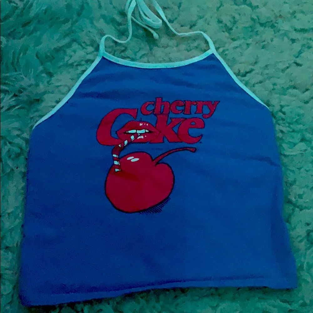 dark blue cherry coke halter top from Forever21